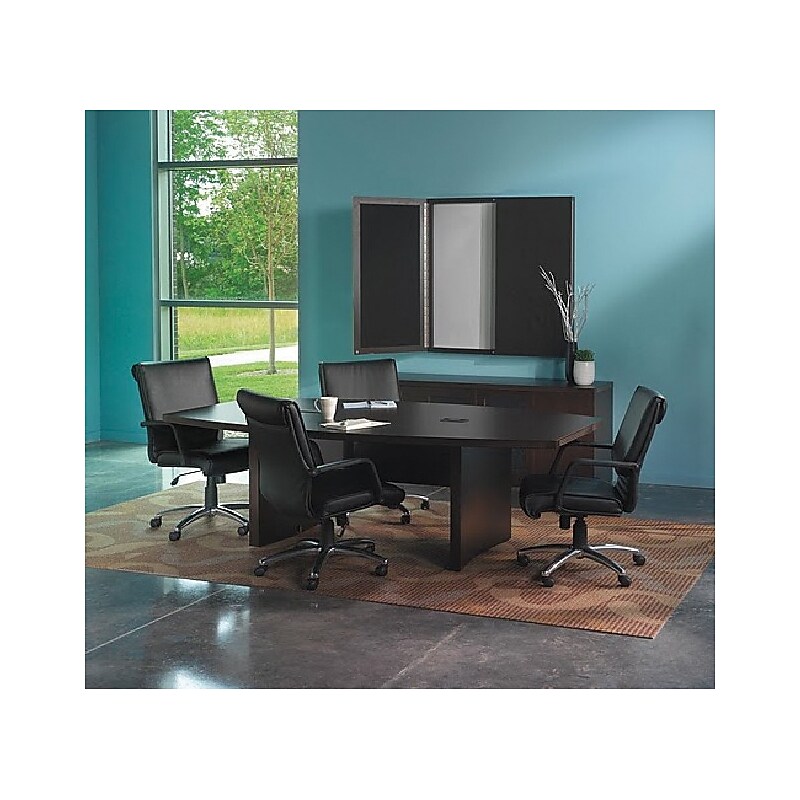 Safco Aberdeen 96"W Boat-Shaped Table, Mocha (ACTB8LDC) image 1