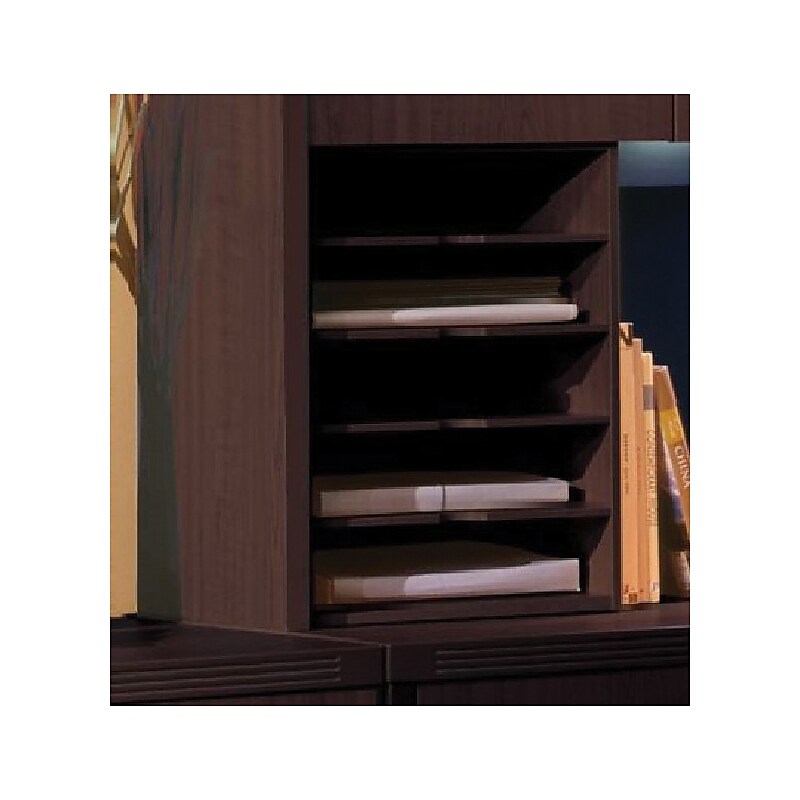 Safco Aberdeen™ Horizontal Paper Manager, 5 Compartment, Cherry (AHPMLDC) image 1