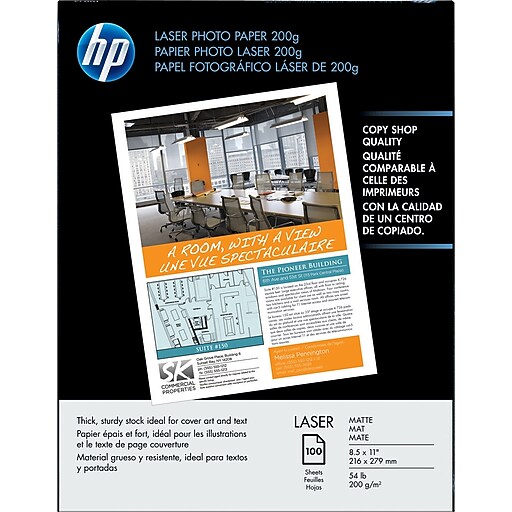 HP Matte Photo Paper, 8.5" x 11", 100/Pack (Q6549A) at Staples