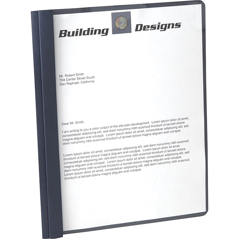Oxford Clear Front Report Covers with Fasteners, Dark Blue (55838) image 1