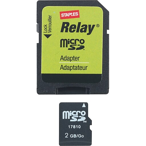 Staples® Relay® 2GB Micro SDHC Card & Adapter at Staples