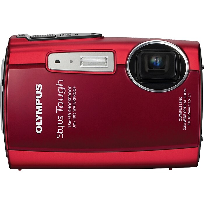 Olympus Stylus TOUGH-3000 Digital Camera Kit, Red | Staples