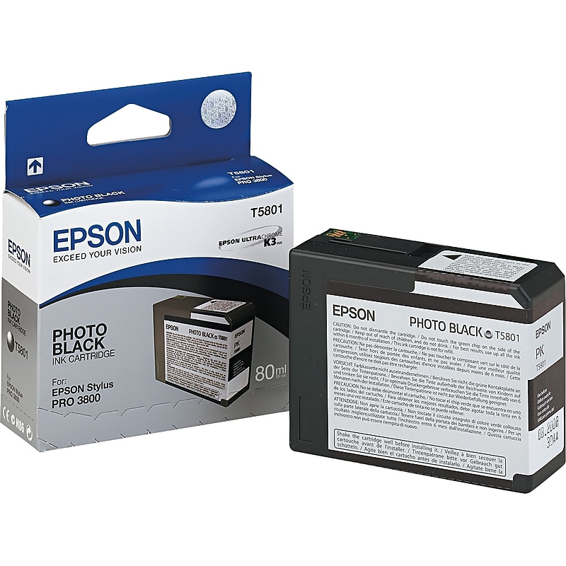 Epson T5801 Ultrachrome Black Standard Yield Ink Cartridge image 1