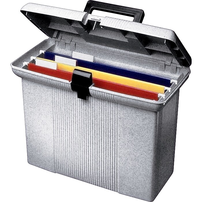 Esselte Portfile Plastic File Box w/ Hinged Lid, Letter Size