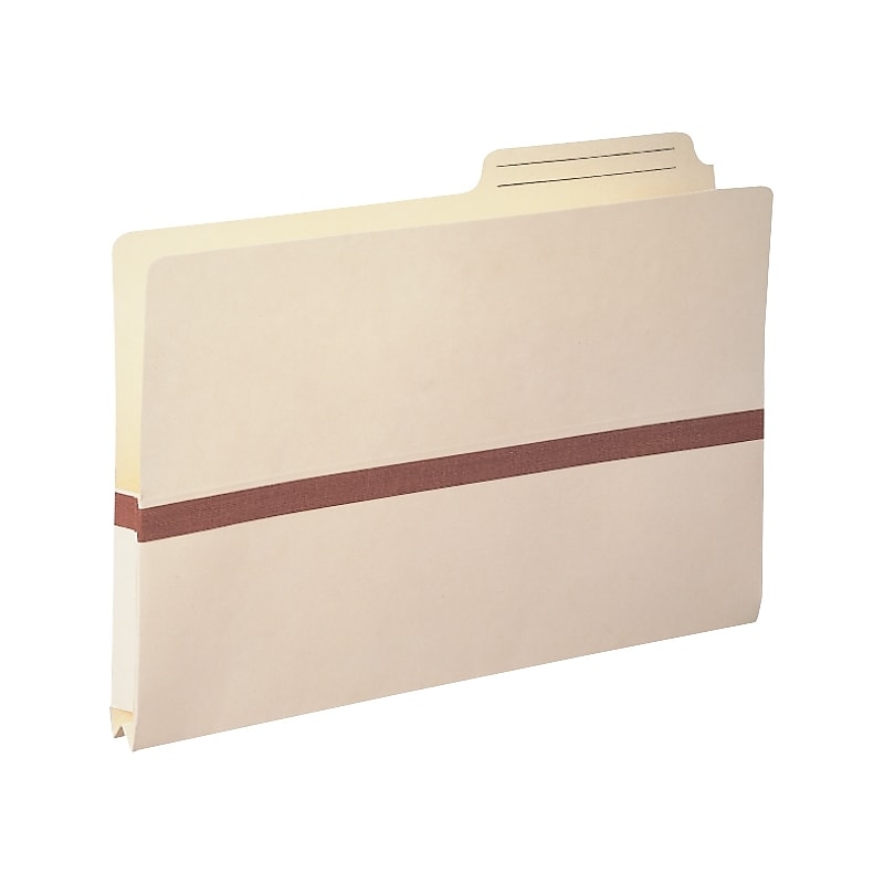 Smead 10% Recycled Reinforced File Pocket, 1" Expansion, Legal Size, Manila (76487) image 1