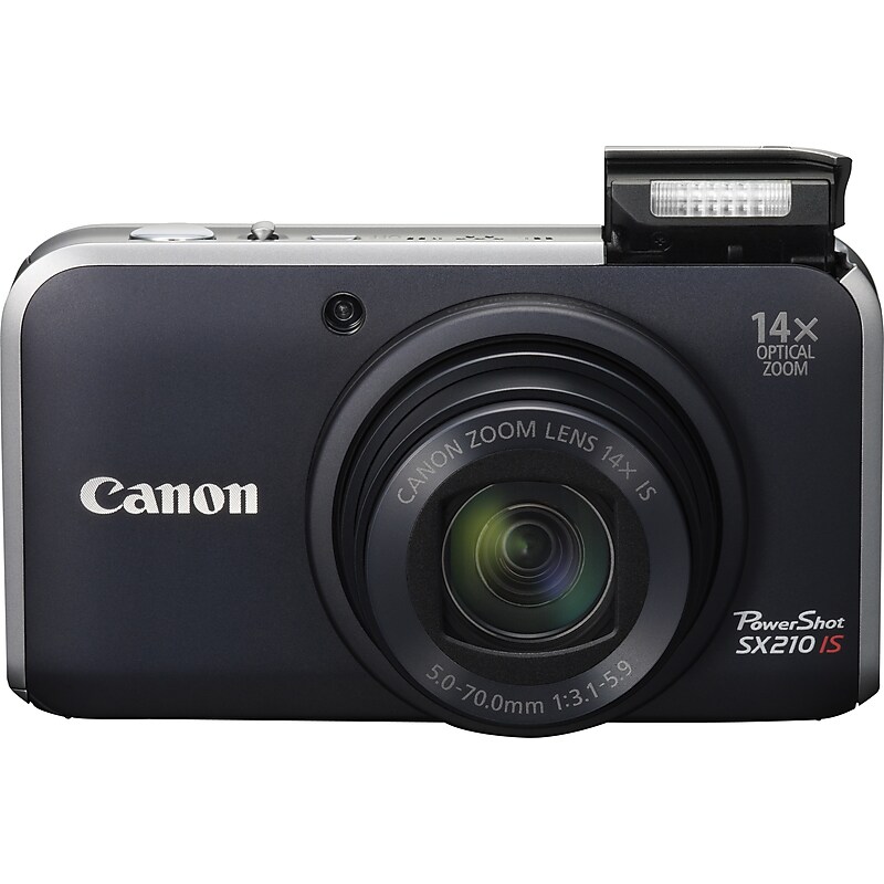 Canon PowerShot SX210 IS Digital Camera, Black image 1