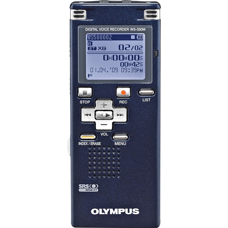 Olympus WS-500M Digital Voice Recorder, Blue image 1