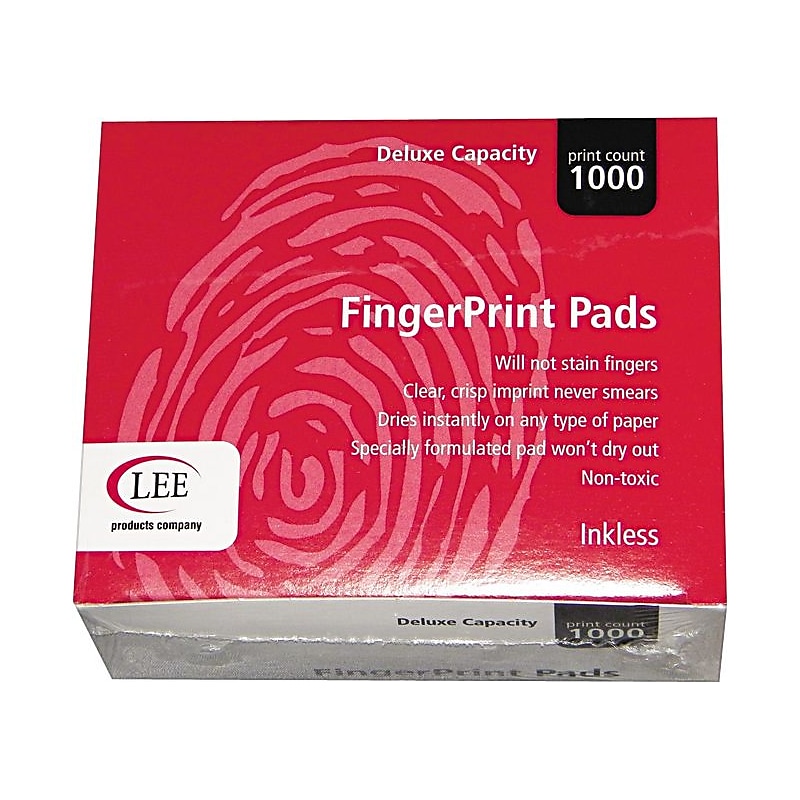 Lee Inkless Fingerprint Pad, 2 1/4"W x 1 3/4"D, Black, 12/Pack (LEE03127) image 1