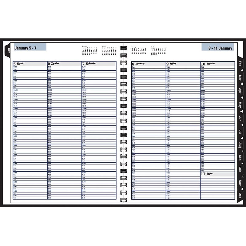 2011 DayMinder Premiere® Weekly Appointment Book Planner, 8" x 11", Black image 1