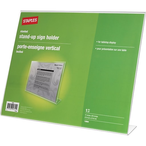 Staples® Document Holder, 81/2"H x 11"W, Clear Plastic (12604CC