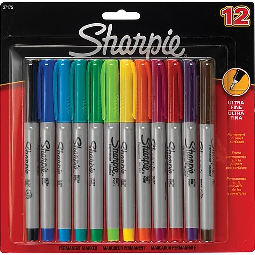 Sharpie® Ultra Fine Point Permanent Markers, Assorted, 12/pk (37172