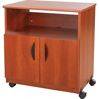 Safco 4-Shelf Wood/Veneer Mobile Machine Stand with Swivel Wheels, Cherry (1850CY)