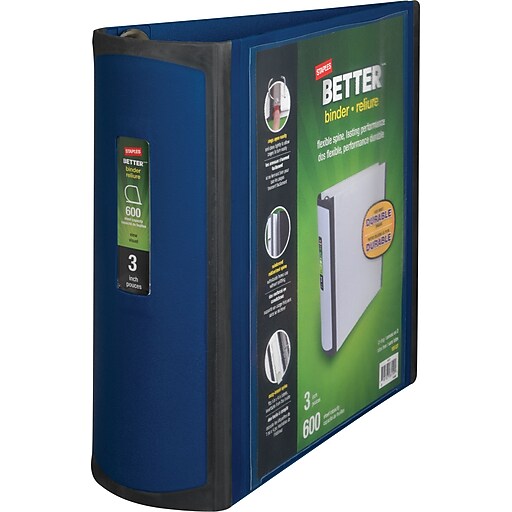 Staples Better 3Inch D 3Ring View Binder, Blue (15127CC) Staples