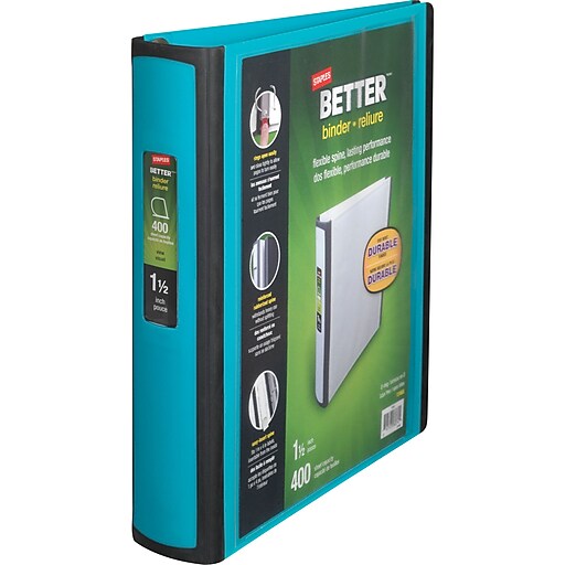 Staples Better 1.5Inch D 3Ring View Binder, Teal (13468CC) Staples