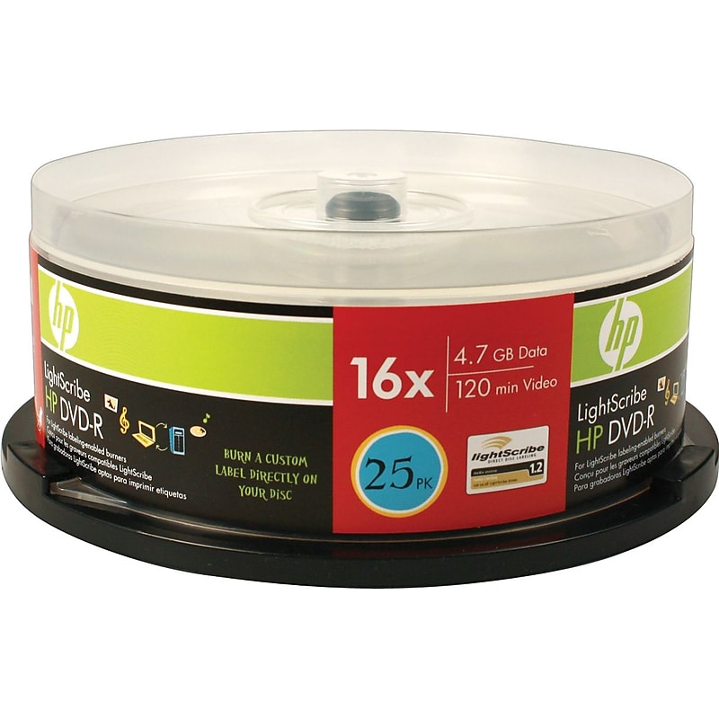 HP 25/Pack 4.7GB Lightscribe DVD-R, Spindle image 1