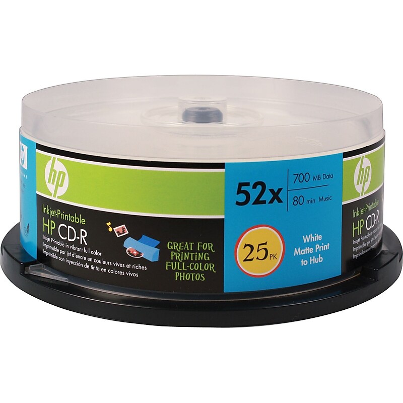 HP CD-R, 700MB, 80-Minute, 25/Pk image 1