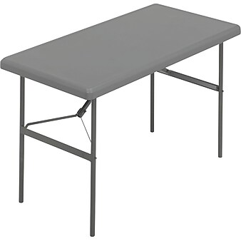 Iceberg® IndestrucTables TOO™ 1200 Series Folding Table, 48x24", Charcoal (65207)
