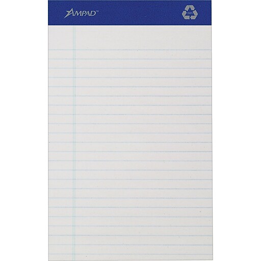 Shop Staples for Earthwise® Ampad® 100 Recycled Ruled Pad, 5x8", Jr
