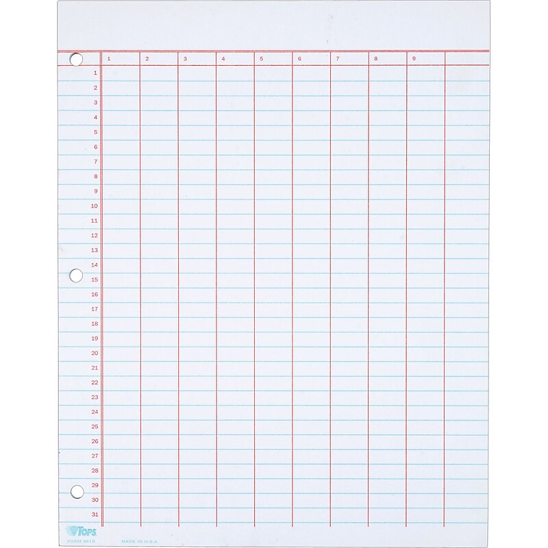 TOPS Data Notepad, 8-1/2" x 11", White, 50 Sheets/Pad (3619) image 1