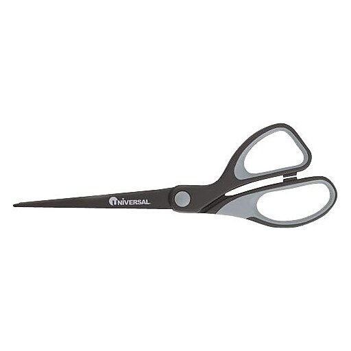Universal Industrial Scissors, 8", Bent, Black Carbon Coated Blades