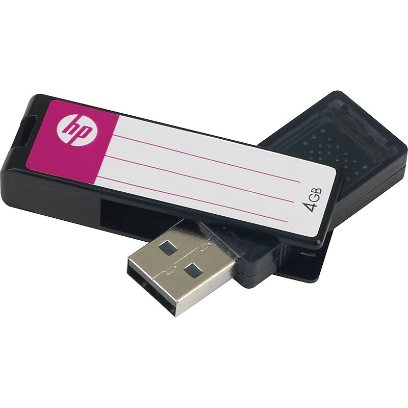 HP Write on Label 4GB USB 2.0 Type A Flash Drive, Purple (PFD4GBHP310P-E) image 1