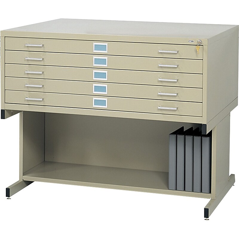 Safco Steel Flat Base for 5-Drawer File, Tropic Sand (4979TS) image 1
