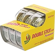 Duck 1/2" x 300" Permanent Double Stick Tape, Clear, 3/Pack