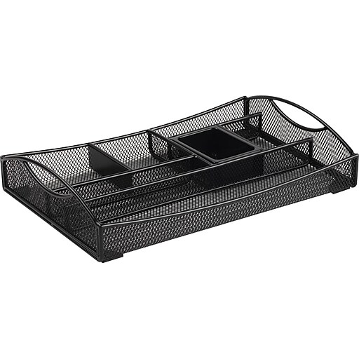 Staples Black Wire Mesh 7-Compartment Drawer Organizer ...