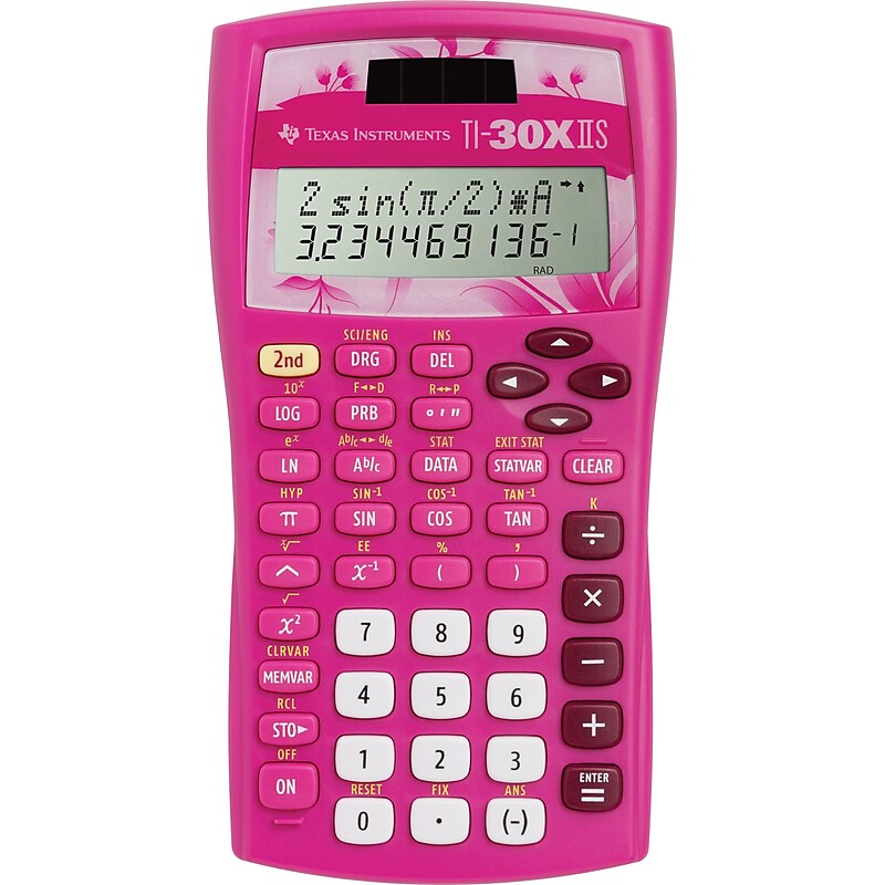 Texas Instruments 10-Digit Solar Powered Scientific Calculator, Pink (TI-30XIIS PINK4) image 1