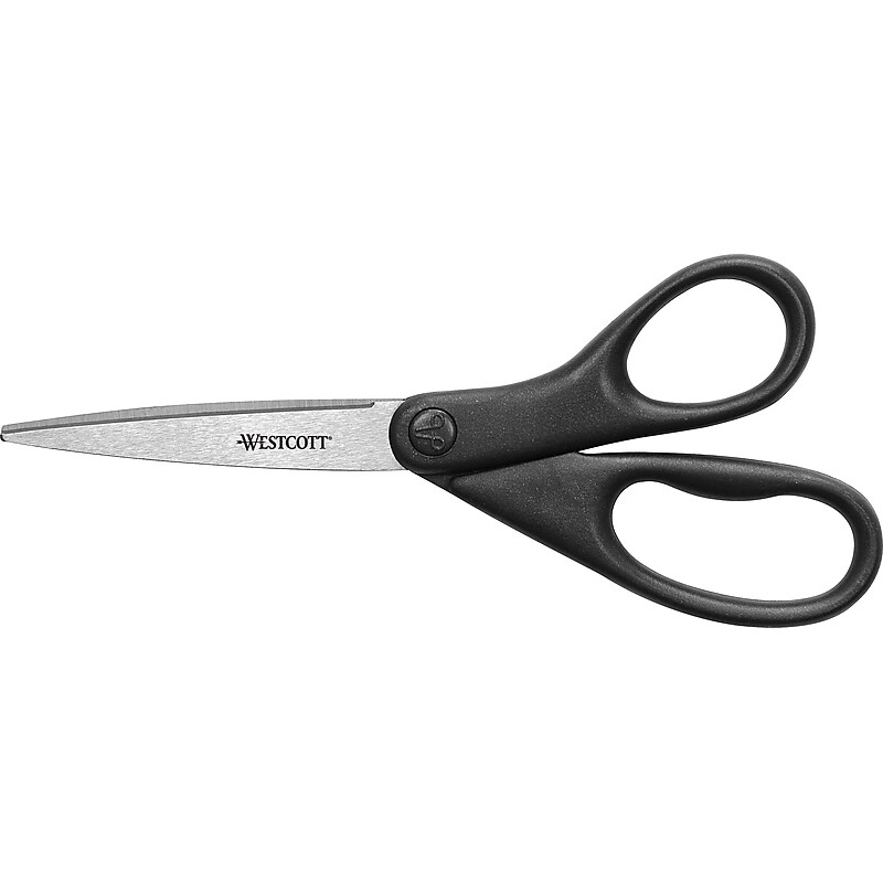 Westcott All Purpose 8" Stainless Steel Standard Scissors, Pointed Tip, Metallic Black (13139) image 1