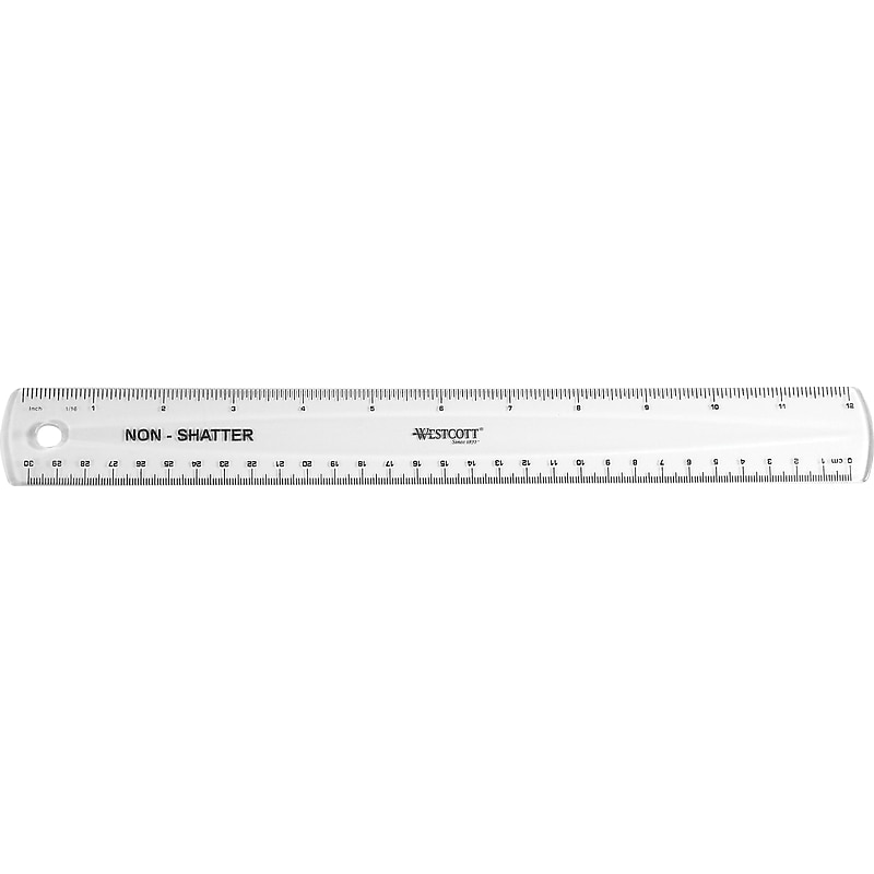 Westcott® 12" Shatterproof Plastic Ruler image 1