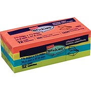 Staples Stickies® 1 1/2" x 2" Bright Notes, 12 Pads/Pack