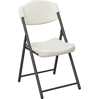 Iceberg Rough 'N Ready Plastic Folding Chairs, Platinum Granite, 4/Ct (64033)
