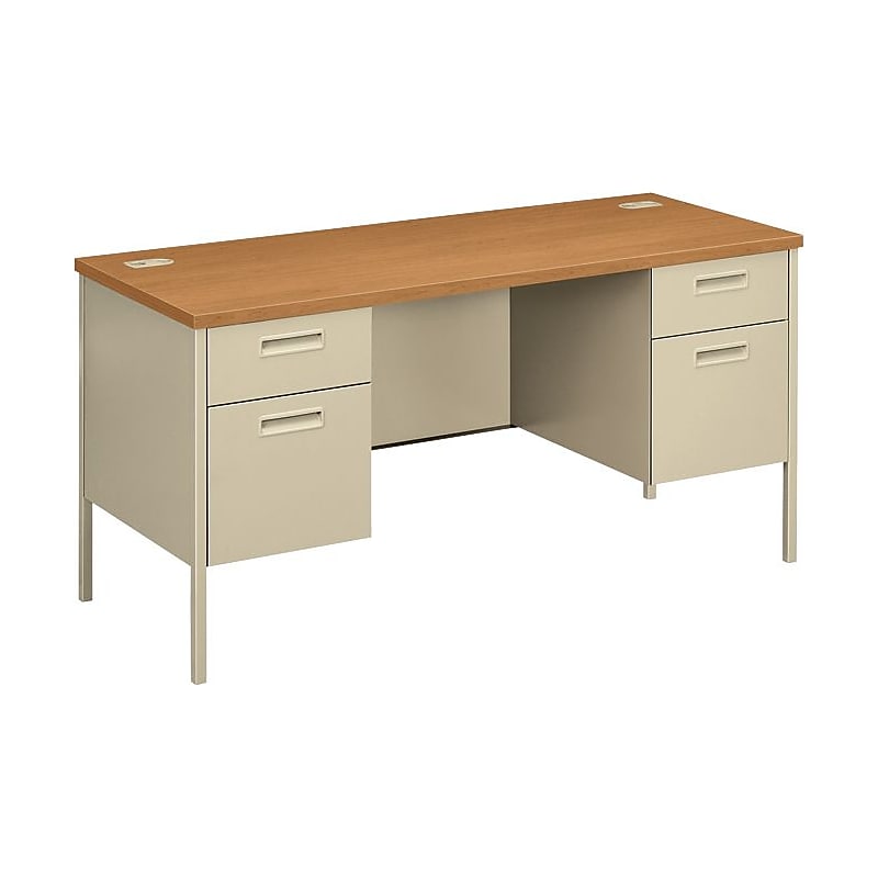 HON Metro Classic HP3231 60" Double Pedestal Desk, Harvest  (HONP3231CL) image 1