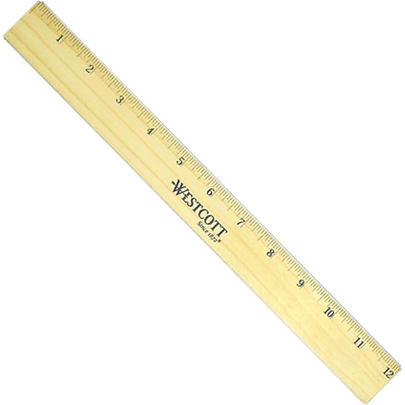 Westcott 12" Wooden Standard Ruler, Brown (05221) image 1