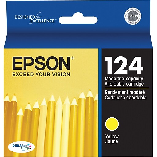 Shop Staples for Epson 124 Yellow Ink Cartridge (T124420), Low Yield
