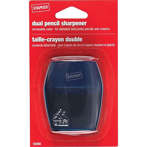 STAPLES® MANUAL DUALHOLE PENCIL SHARPENER, ASSORTED (10898) Staples