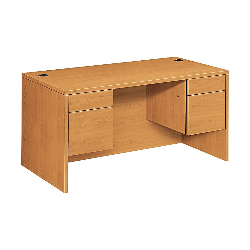 HON® 10500 Series Double Pedestal Desk, Harvest, 29 1/2"H x 60"W x 30"D image 1