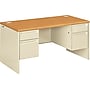 HON 38000 Series 60"W Double Pedestal Desk, Harvest (HON38155CL)~#|#~s0386263_sc7