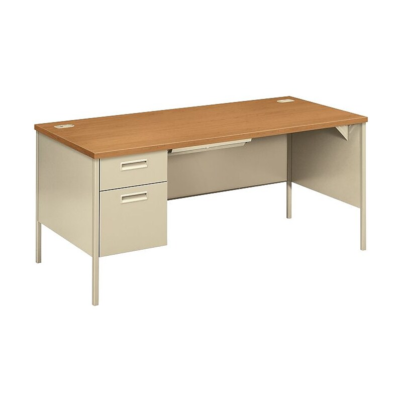 HON Metro Classic HP3266L 66" Single Pedestal Desk, Harvest (HONP3266LCL) image 1