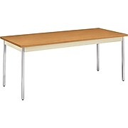 HON® Utility Table, Harvest Oak/Putty, 30x72"