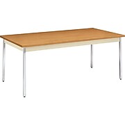 HON® Utility Table, Harvest Oak/Putty, 36x72"D