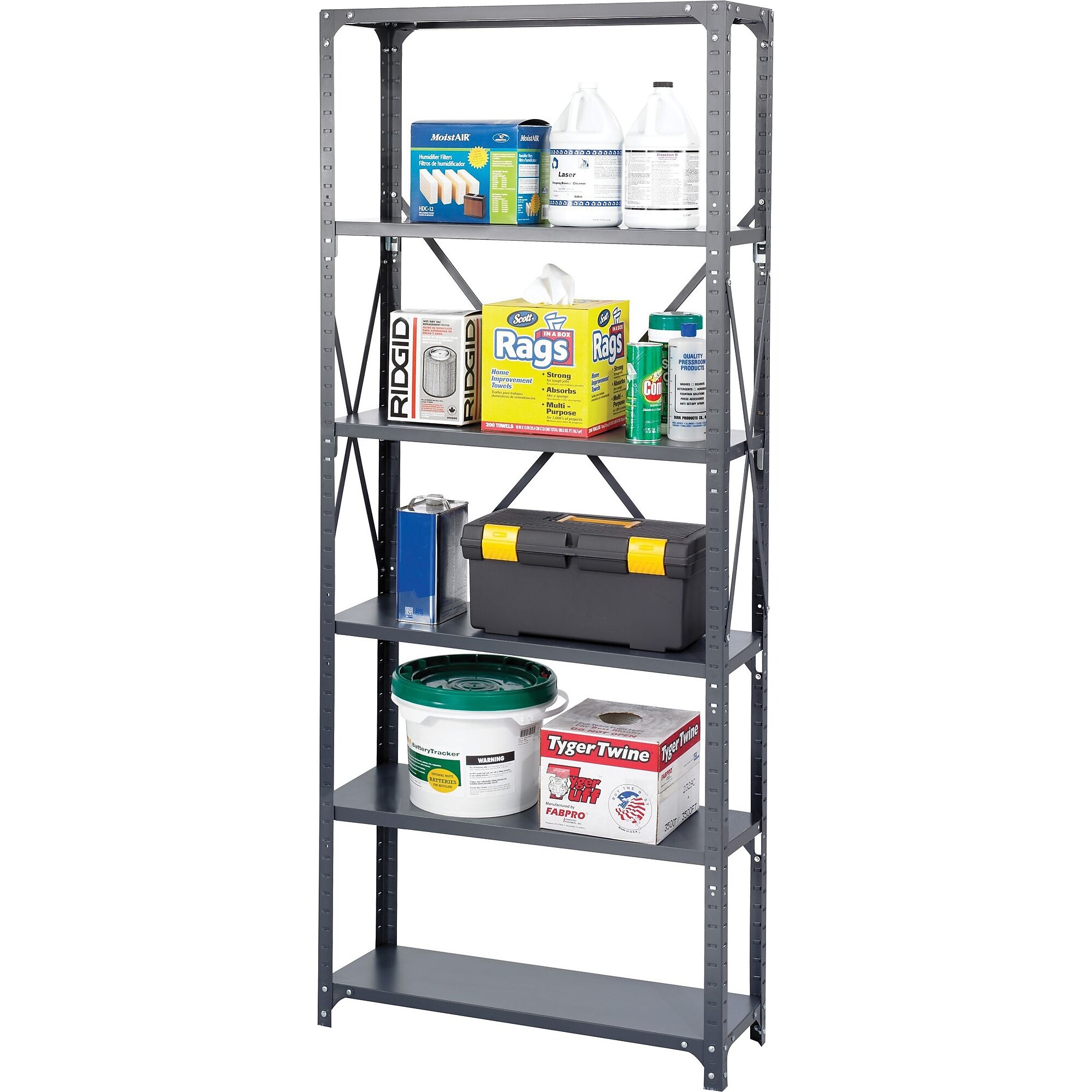 Safco Industrial 6-Shelf Steel Accessory, 48″, Dark Gray (6255) Sansujyuku sansujyuku.com