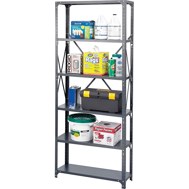 Safco Industrial 6-Shelf Steel Accessory, 48", Dark Gray (6255) image 1