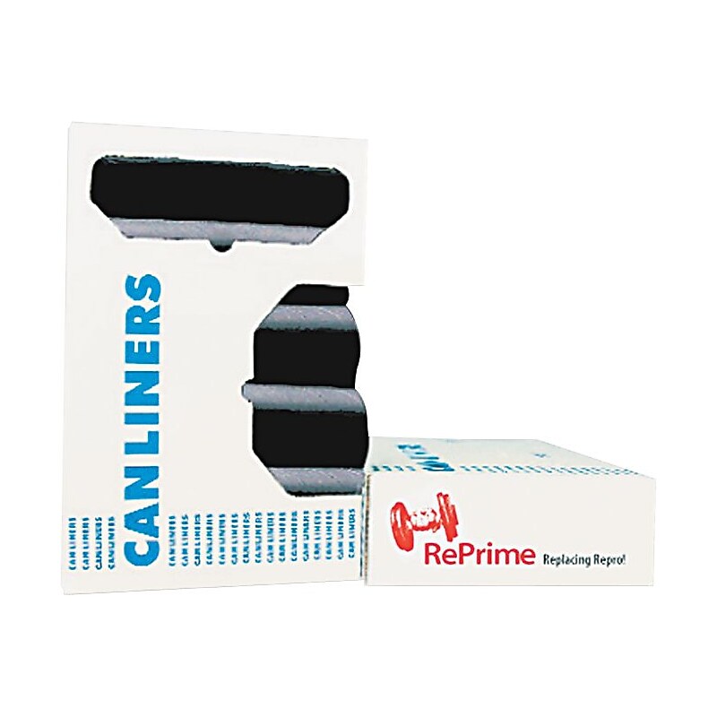 Heritage Bag Reprime Can Liners, 40 x 53, 1.3 mils, Black, 100/Ct image 1