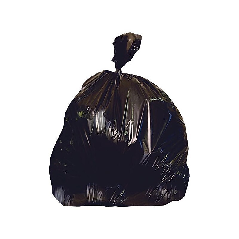 Heritage 20-30 Gallon Industrial Trash Bag, 36" x 30", Low Density, 0.65 mil, Black (H6036HK/H6036HB) image 1
