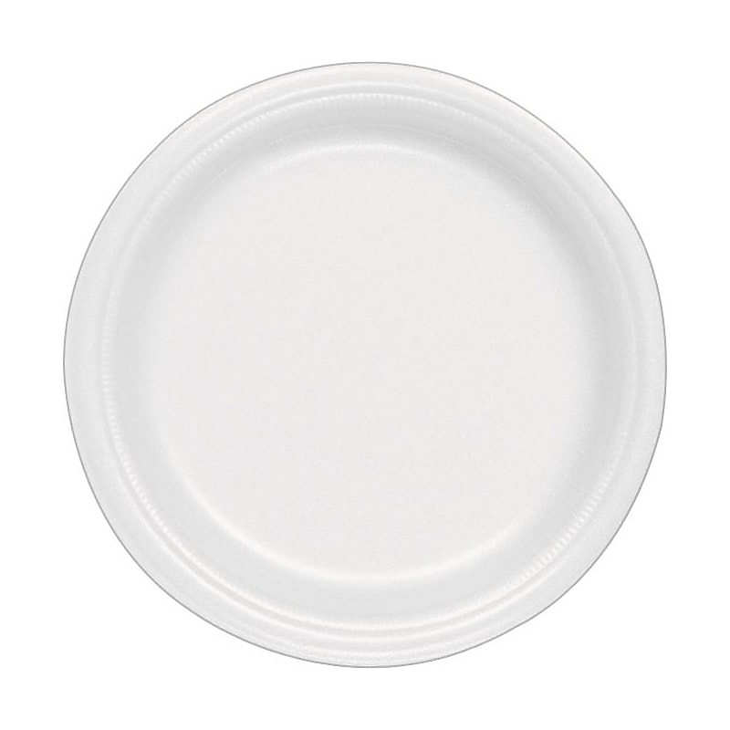 Dart Concorde Foam Plates, 9" Dia, White, 500/Carton (9PWCR) image 1