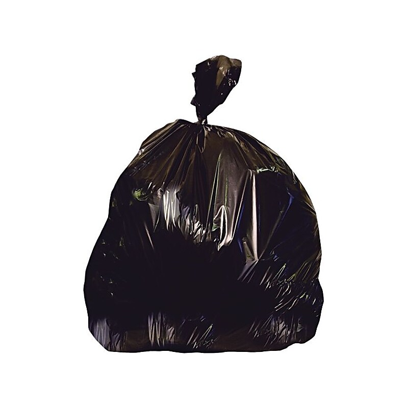 Heritage 55-60 Gallon Industrial Trash Bag, 38" x 58", Low Density, 1.5 mil, Black, 100 Rolls (X7658AK) image 1
