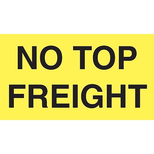 Staples® "No Top Freight" Labels, Yellow/Black, 5" x 3", 500/Roll (ABDL2741) Staples