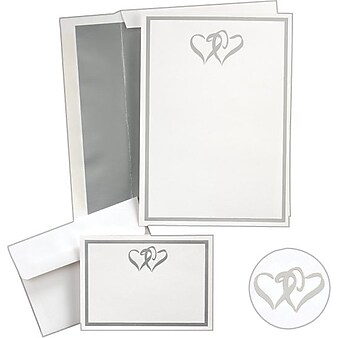 Masterpiece Studios 5.5" x 7.75" Silver Double Hearts Wedding Kit